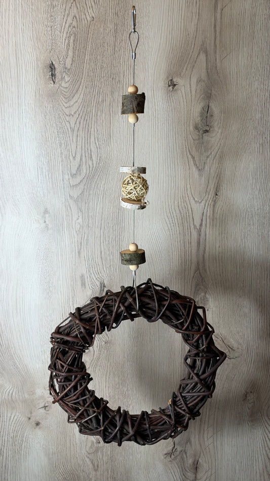 Weidenringschaukel mit Edelstahldraht