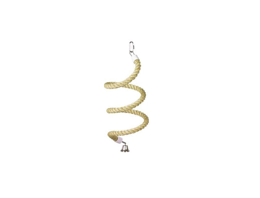 Cage Toy Sisal Seil mit Glocke "Spirale Gr.S" Natur Ø2,0 x 135cm