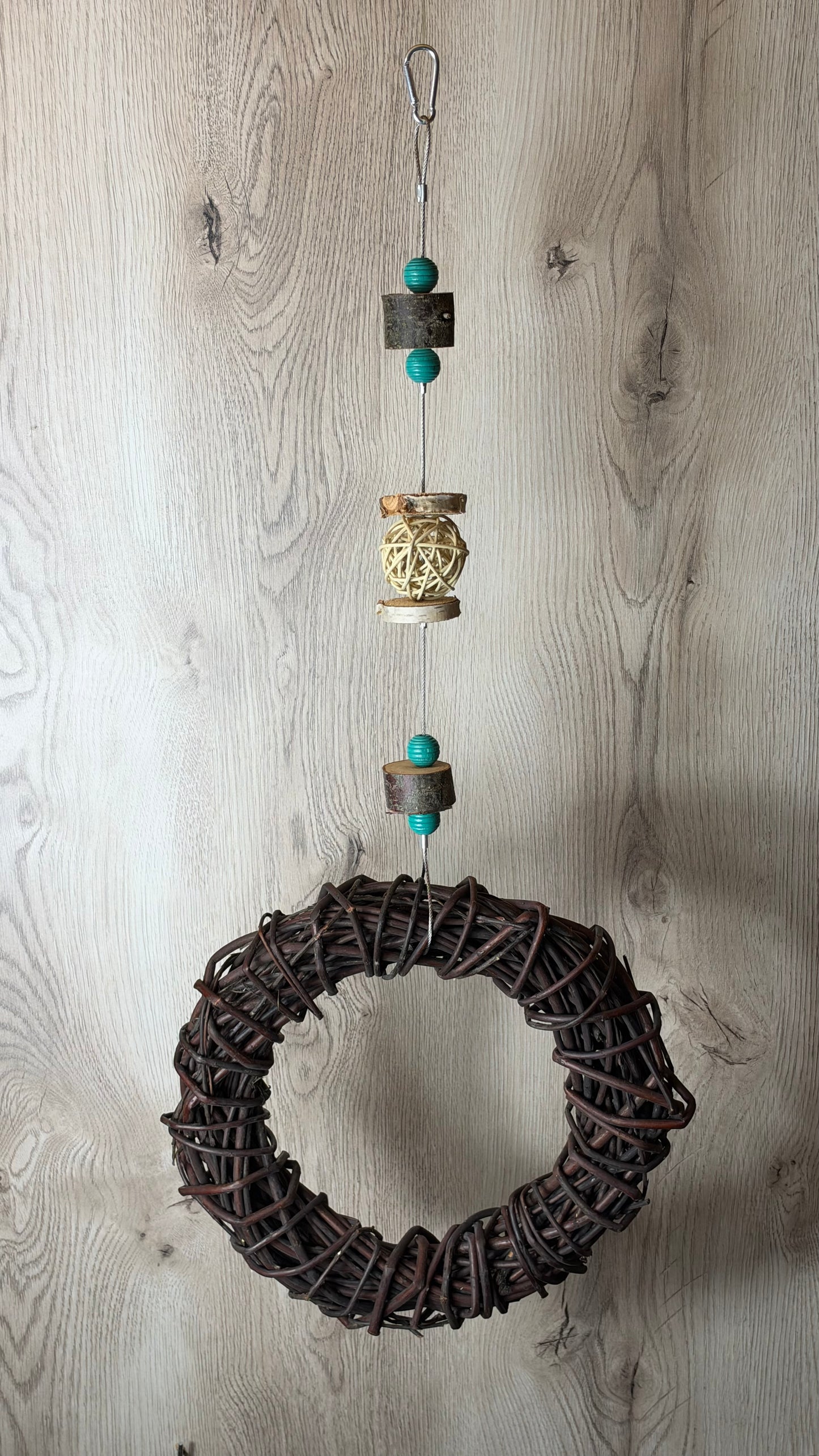 Weidenringschaukel mit Edelstahldraht