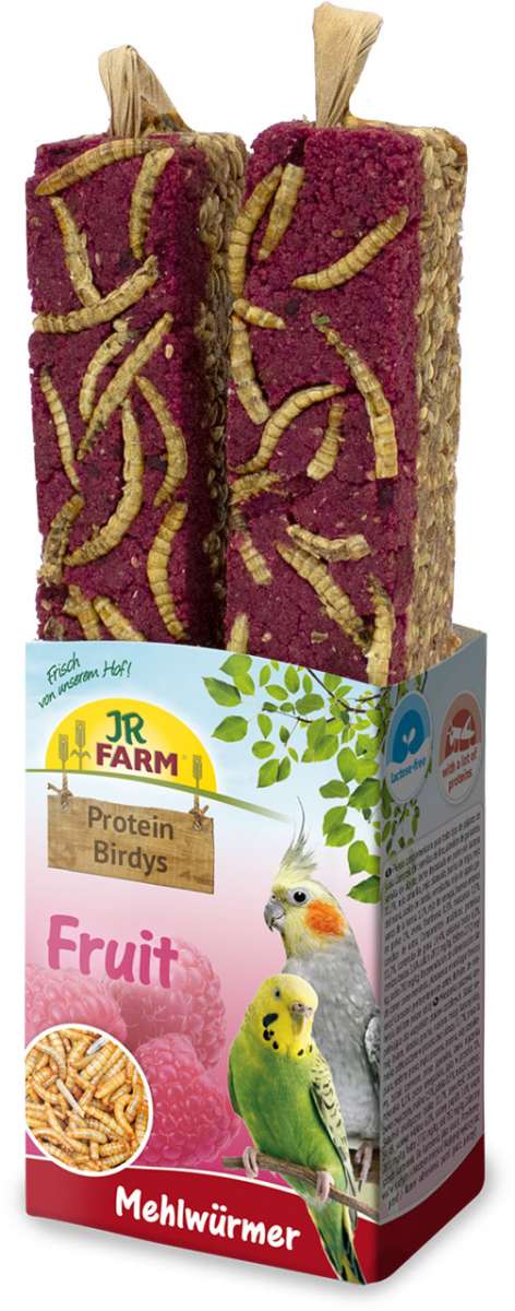 JR Farm Birds Protein-Birdys Fruit Mehlwürmer  -150g- Knabberstangen