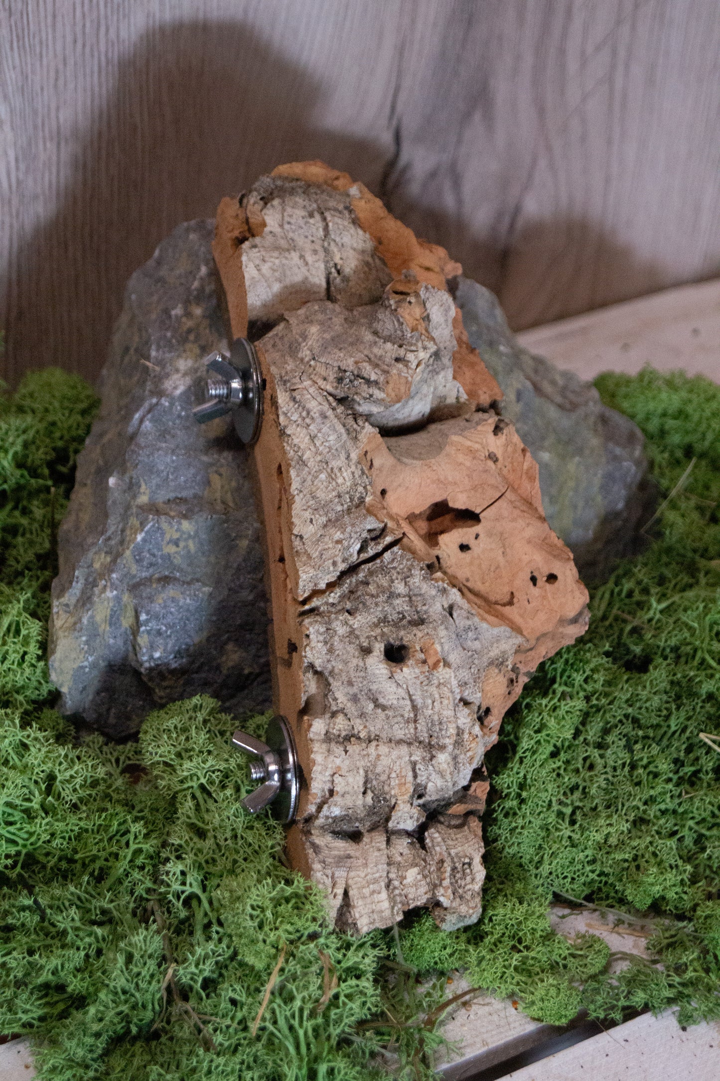 Korksitzbrett -S- mit Verschraubung 9cm x 22cm Endstück