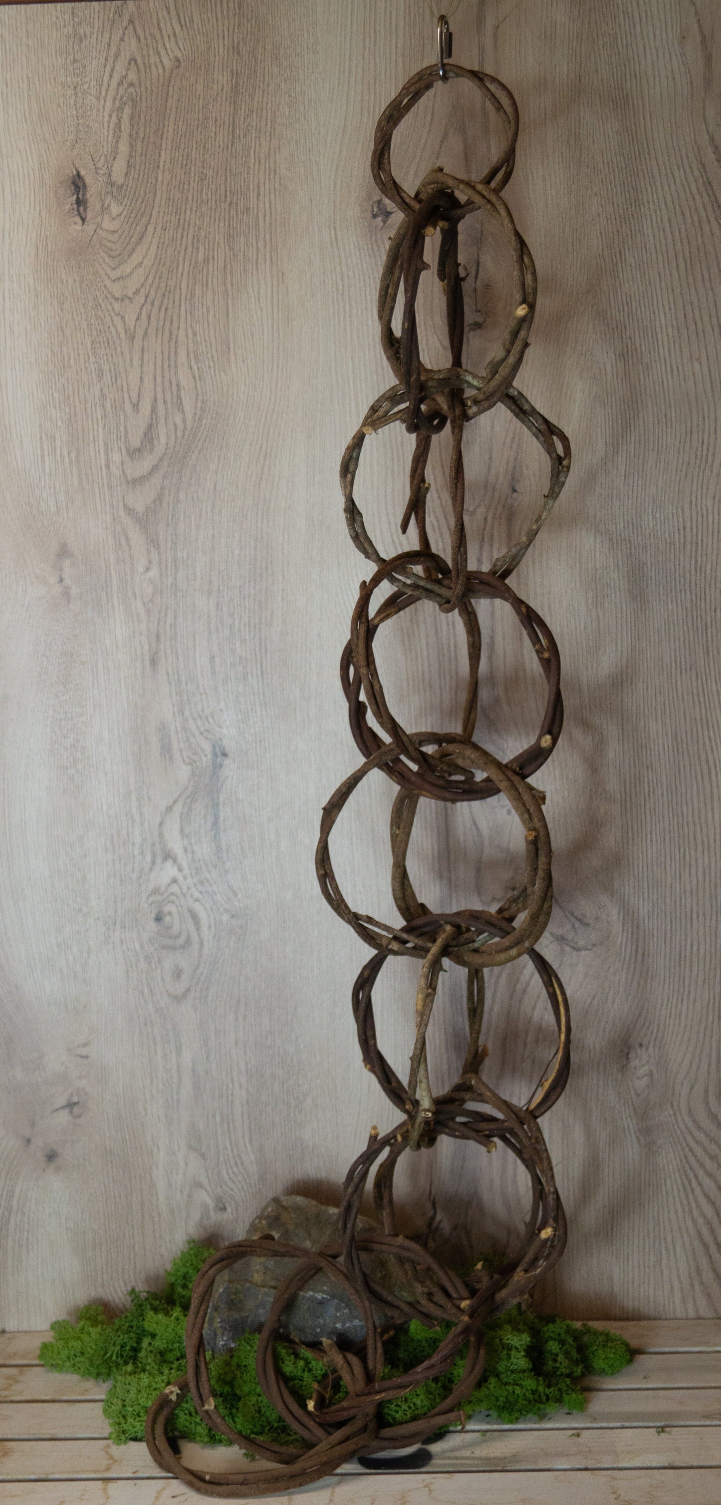 Ringschaukel aus Lianen 100cm mit Edelstahl Sicherheitskarabiner
