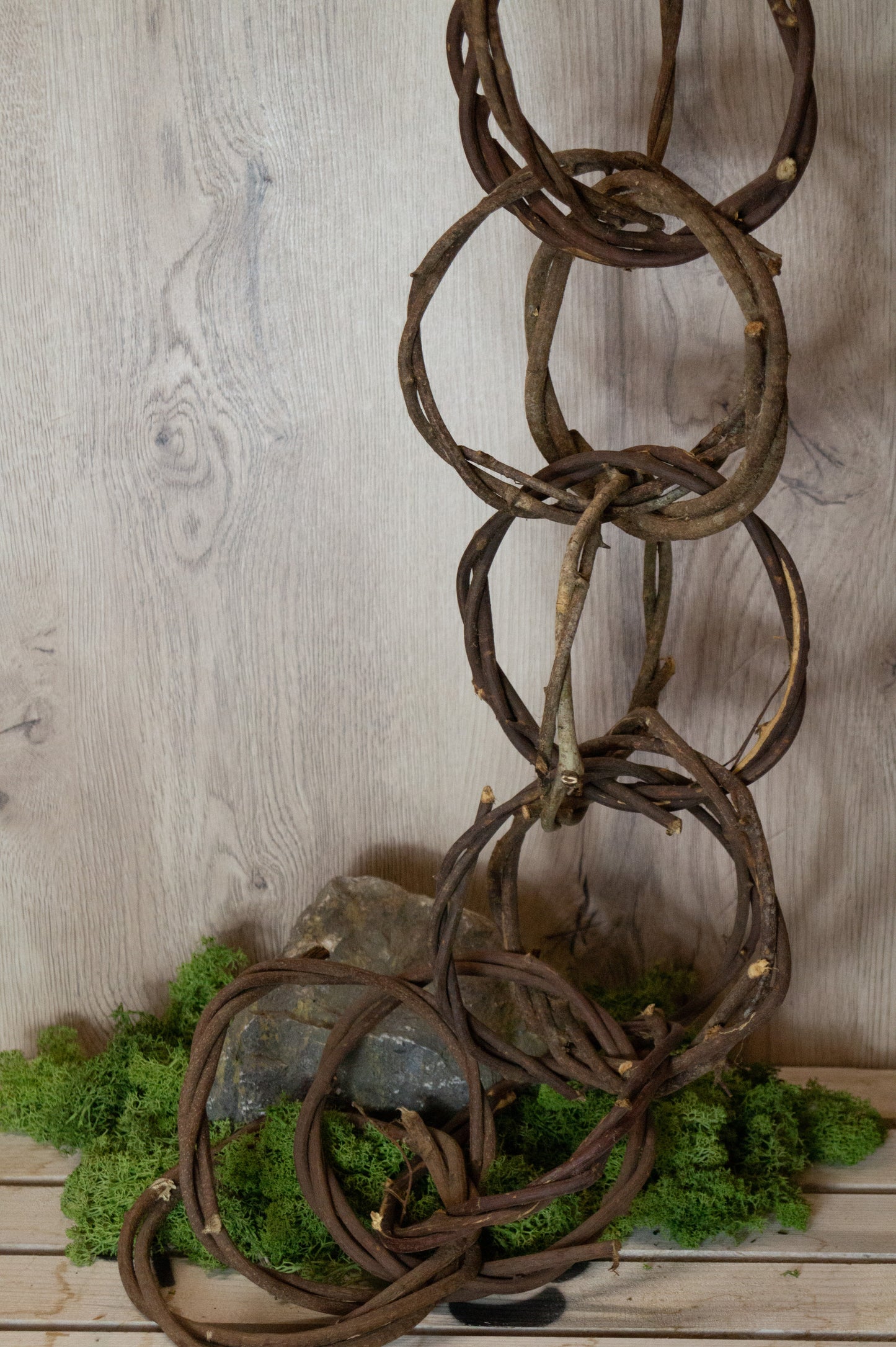 Ringschaukel aus Lianen 100cm mit Edelstahl Sicherheitskarabiner